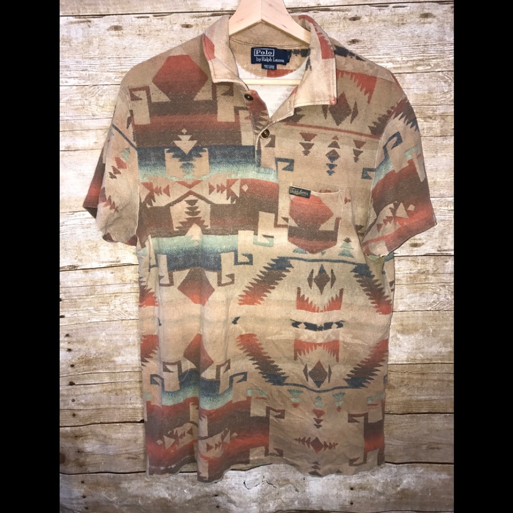 VINTAGE POLO AZTEC PRINT RALPH LAUREN LARGE